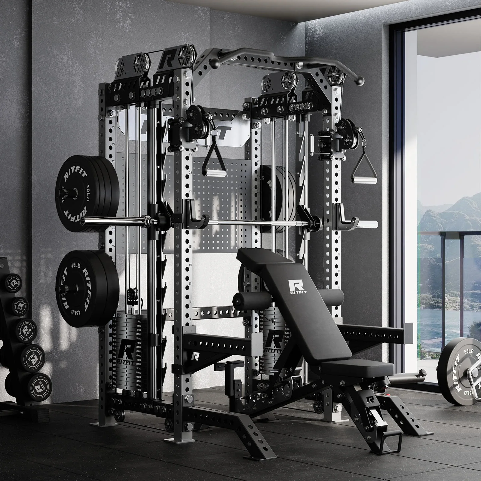 RitFit M3 Home Gym Smith Machine with Cable Crossover - Image 18