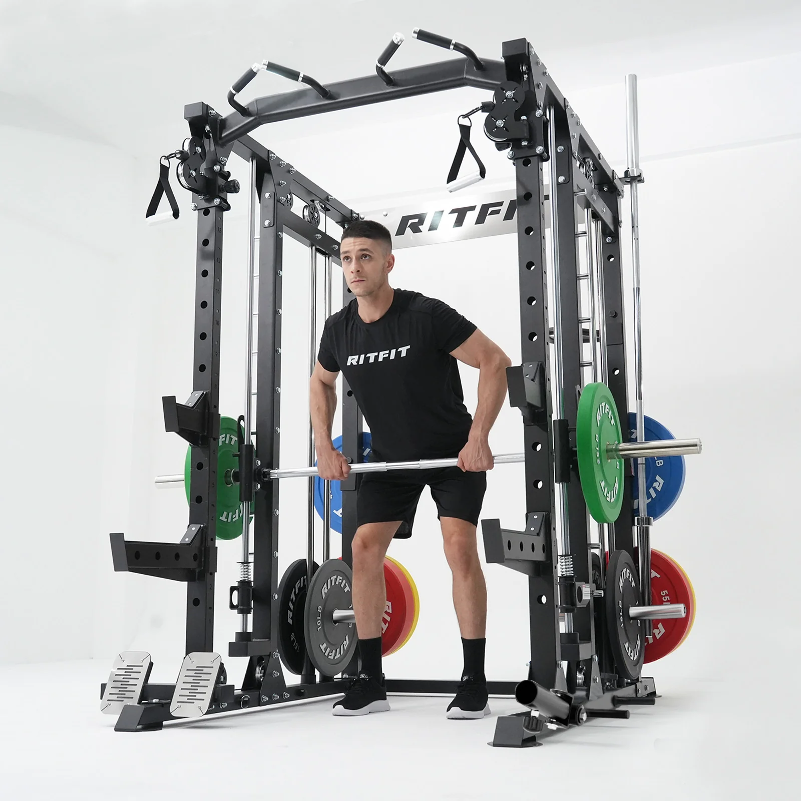 RitFit BUFFALO Smith Machine Home Gym Package with Lat Pull Down and Cable Crossover - Image 12