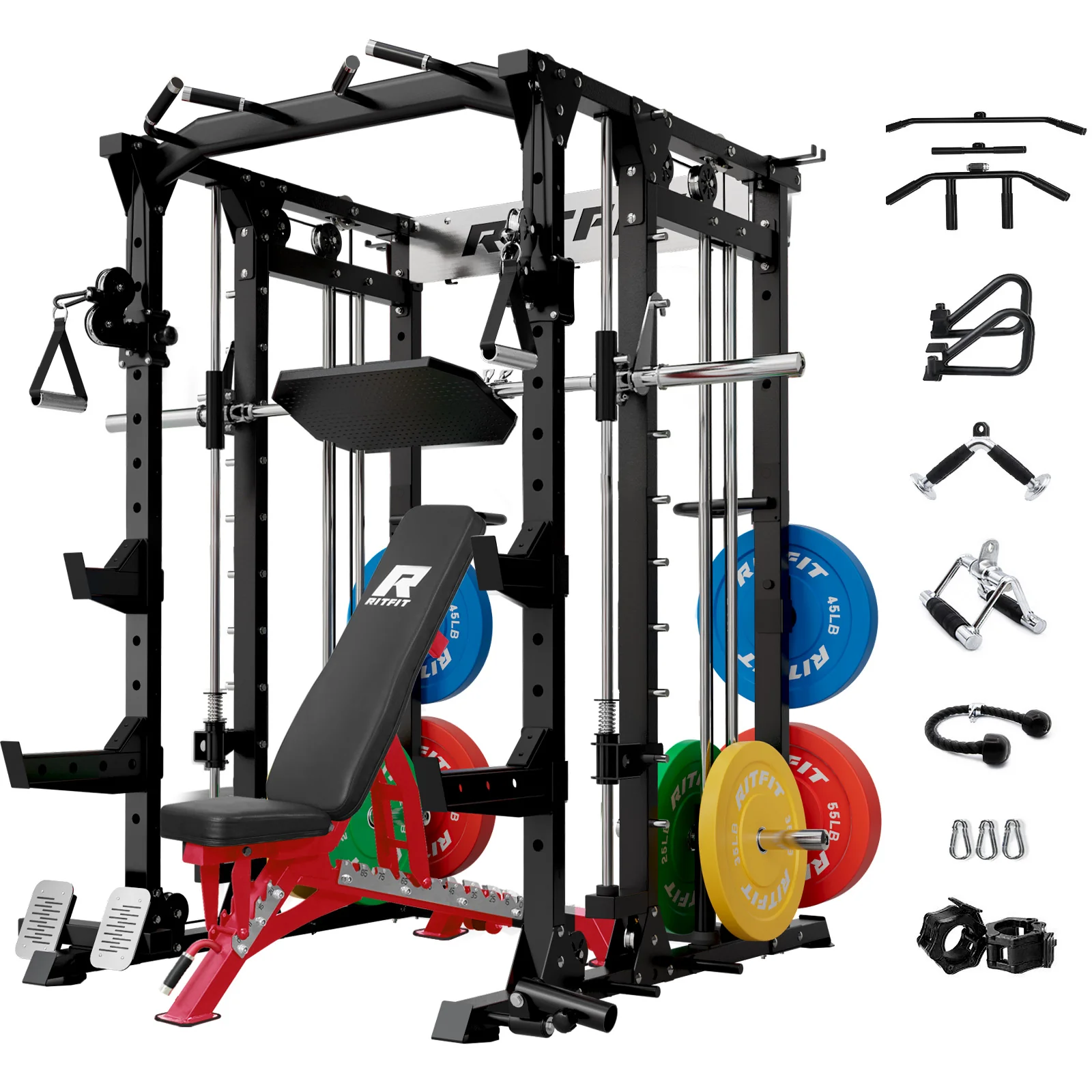 RitFit BUFFALO Smith Machine Home Gym Package with Lat Pull Down and Cable Crossover - Image 17