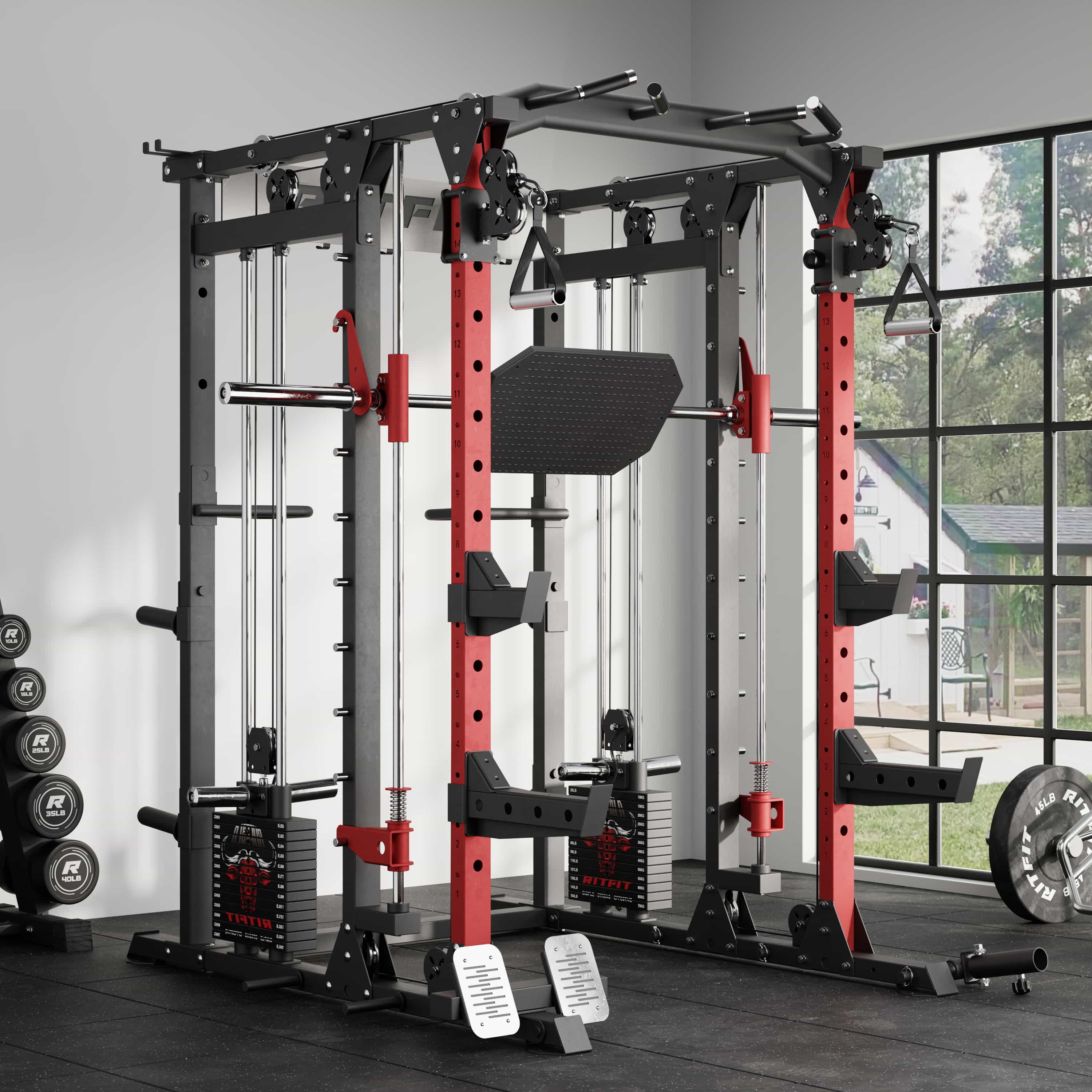 RitFit BUFFALO Smith Machine Home Gym Package with Weight Stack - Image 3
