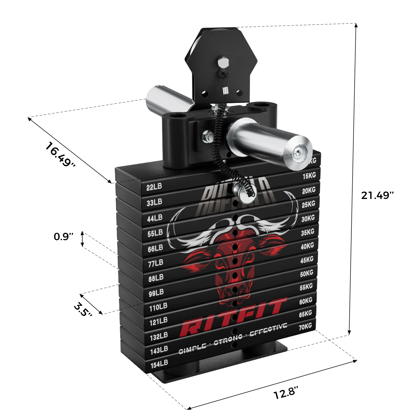 RitFit BUFFALO Smith Machine Home Gym Package with Weight Stack - Image 7