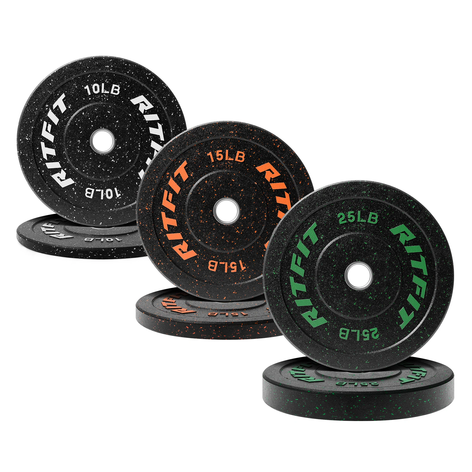 RitFit Fleck Bumper Plates 2-Inch Olympic Rubber Weight Plates - Image 20