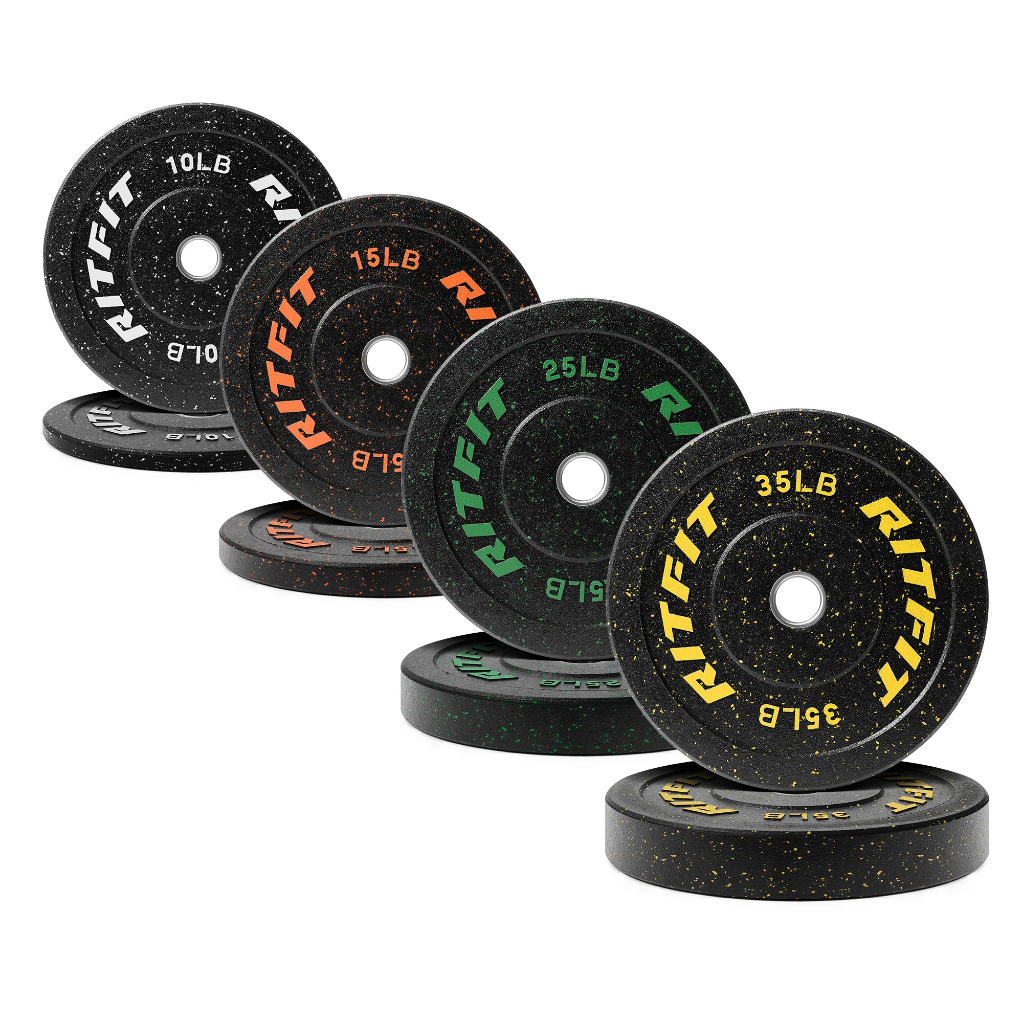 RitFit Fleck Bumper Plates 2-Inch Olympic Rubber Weight Plates - Image 21