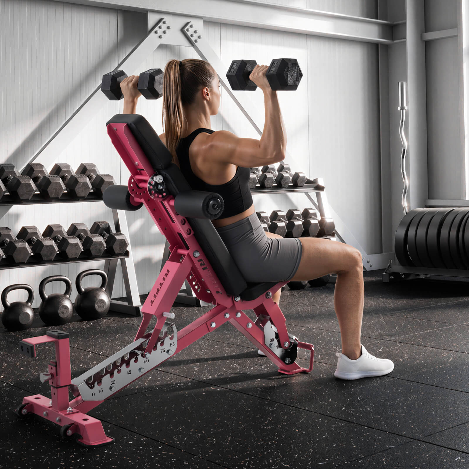 RitFit GATOR Pink 1600LB Adjustable Weight Bench - Image 7