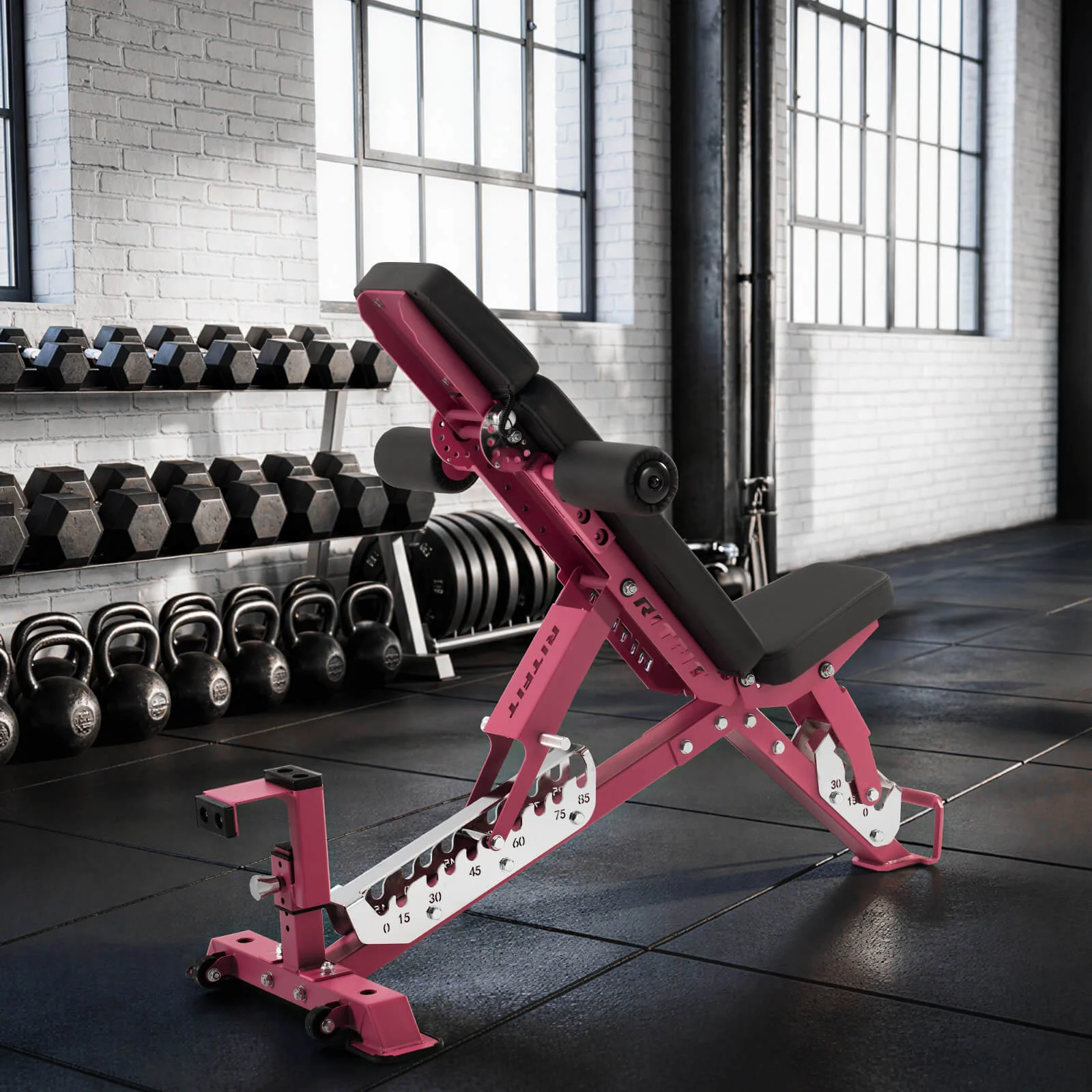 RitFit GATOR Pink 1600LB Adjustable Weight Bench - Image 8