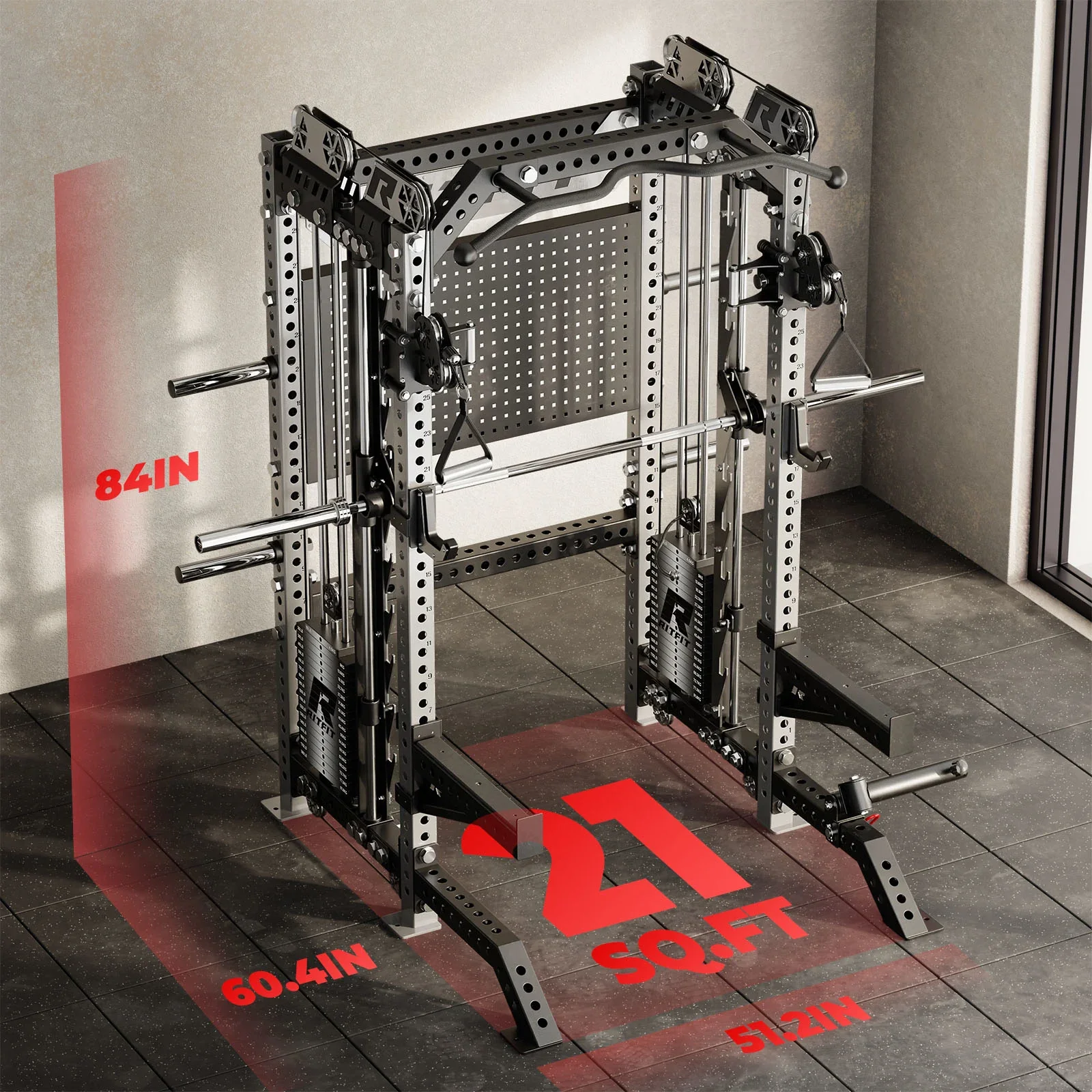 RitFit Limited Edition M3 Home Gym Smith Machine with Cable Crossover - Image 6