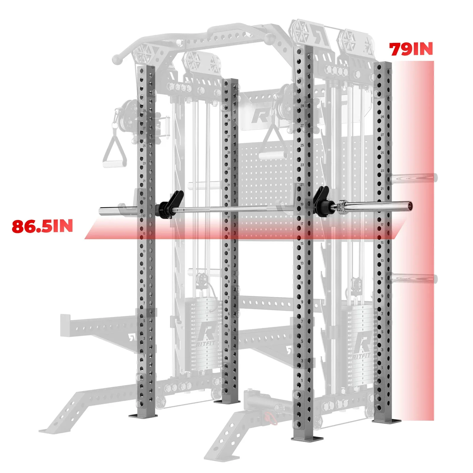 RitFit Limited Edition M3 Home Gym Smith Machine with Cable Crossover - Image 7