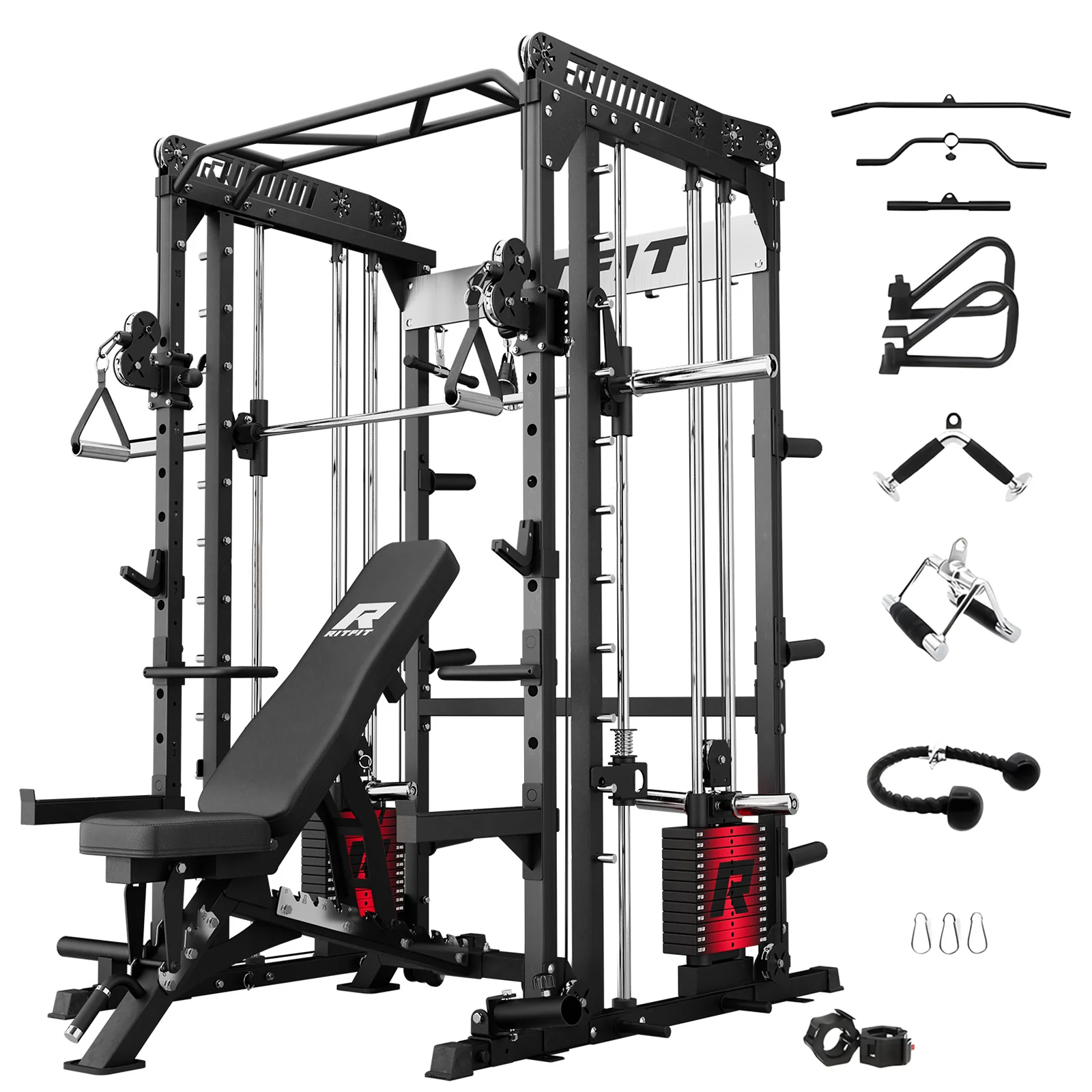 RitFit M1 PRO Smith Machine Weight Stack Home Gym Package - Image 14