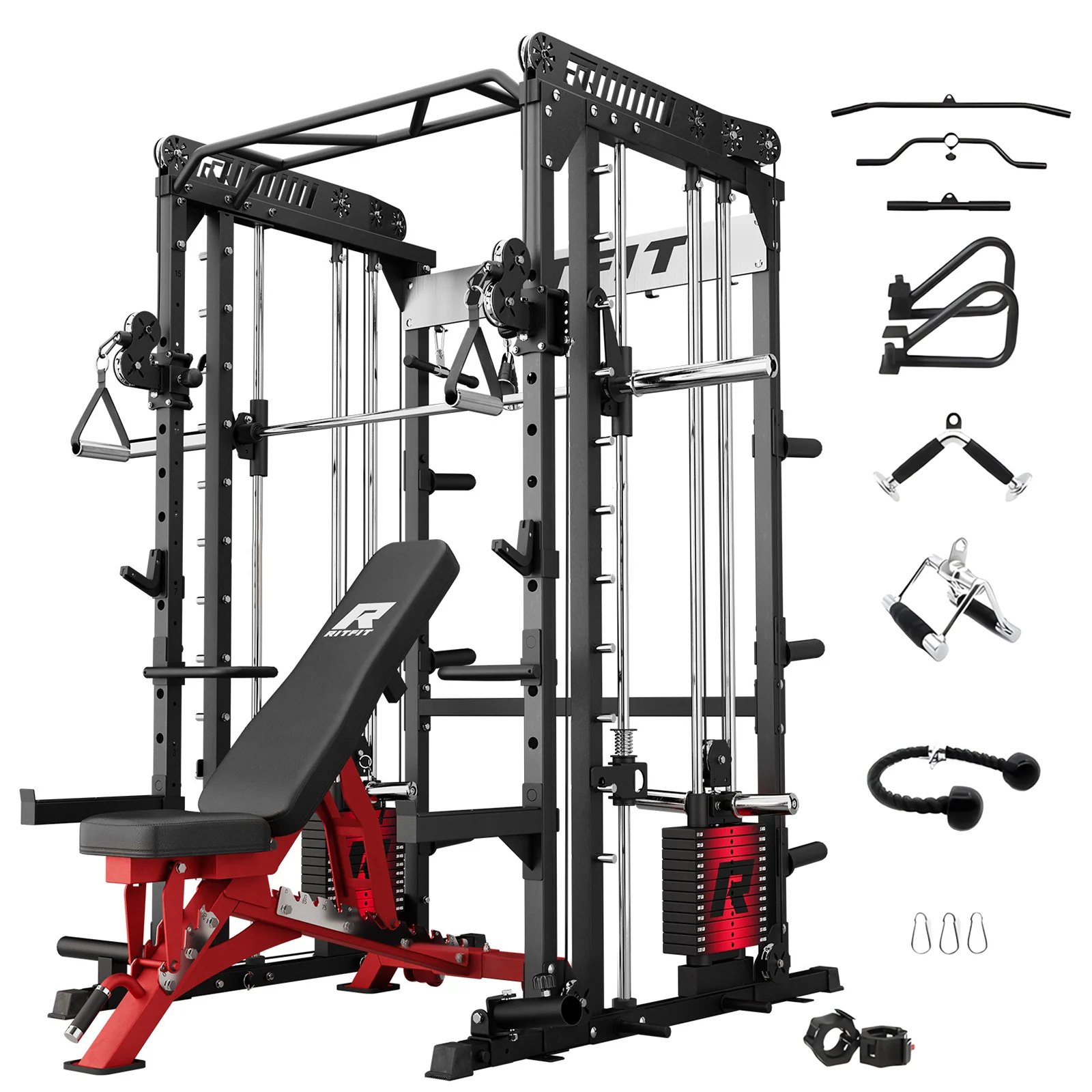 RitFit M1 PRO Smith Machine Weight Stack Home Gym Package - Image 15