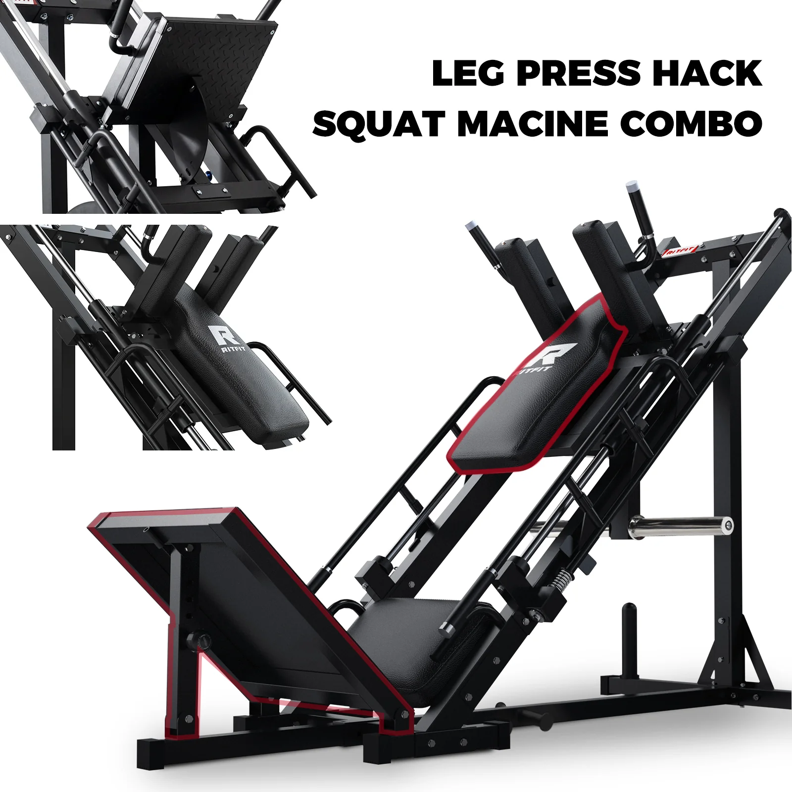 RitFit BLP01 45 Degree 3-In-1 Leg Press Hack Squat and Calf Raise Machine - Image 3