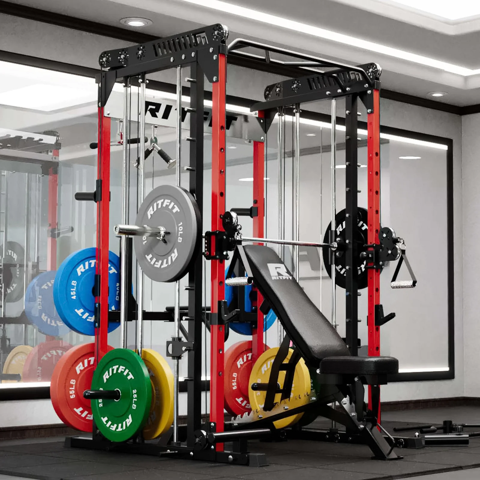 RitFit BLP01 45 Degree 3-In-1 Leg Press Hack Squat and Calf Raise Machine - Image 4