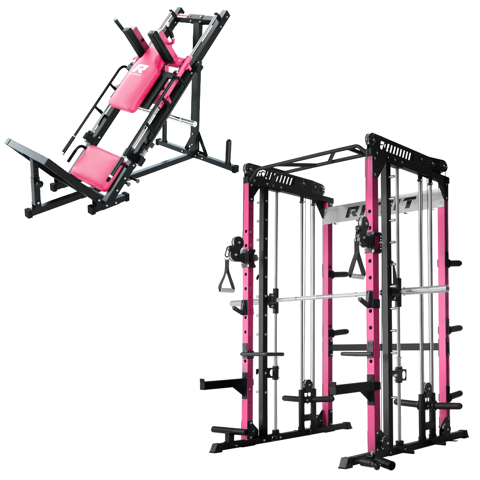 RitFit M1 PRO Multi-Functional Smith Machine with Cable Crossover System and Squat Rack for Home Gym - Image 21