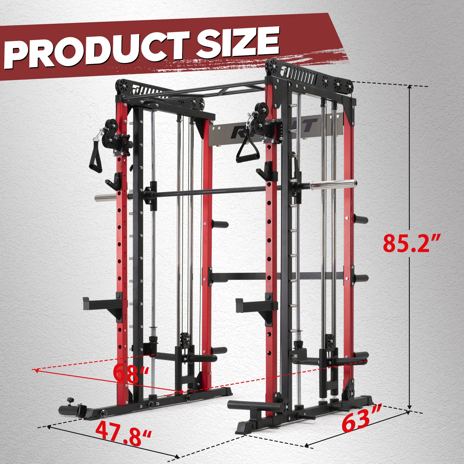 RitFit M1 Smith Machine with Cable Crossover System for Home Gym - Image 2