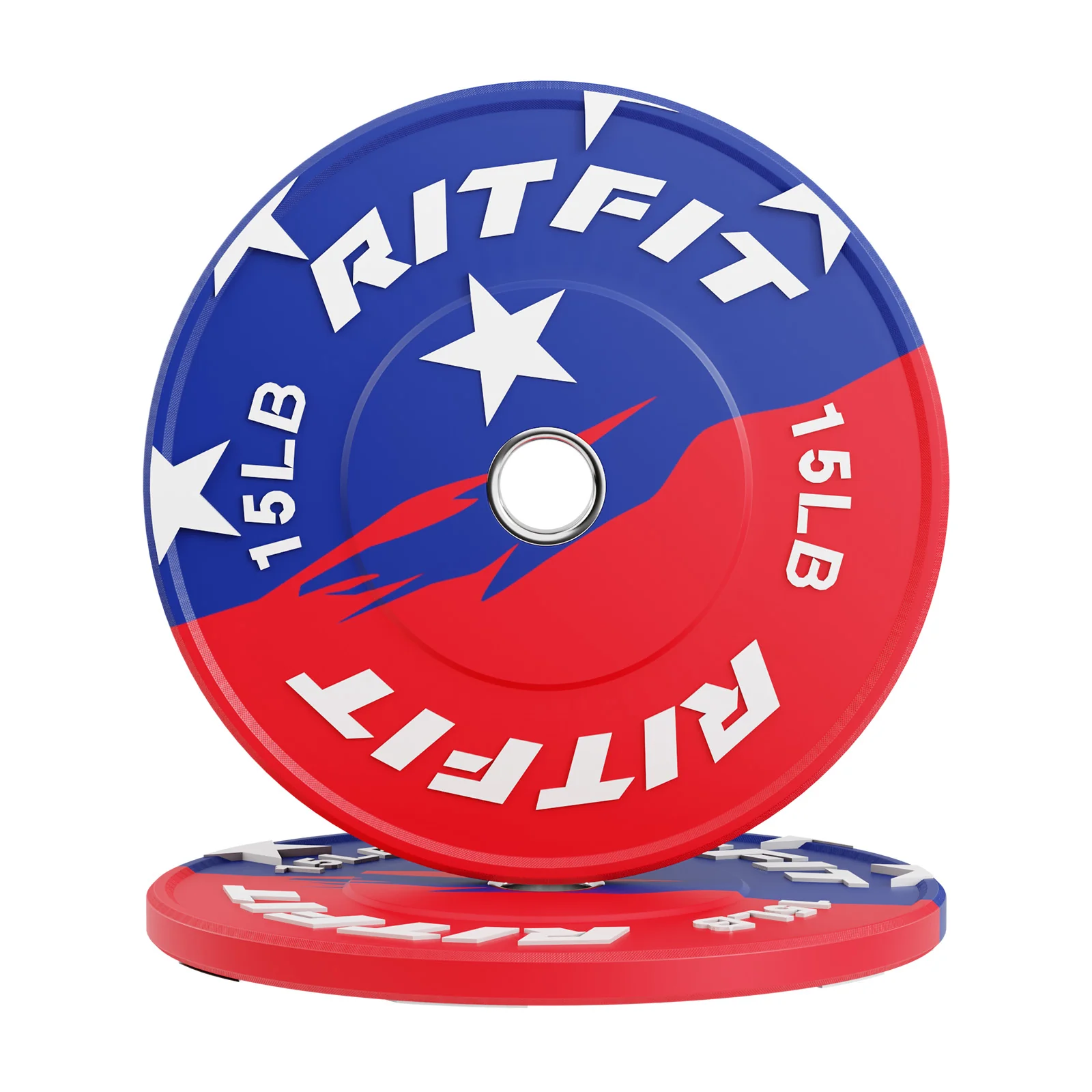 RitFit Patriotic Color Bumper Plates 2 Inch Olympic Rubber Weight Plates - Image 5
