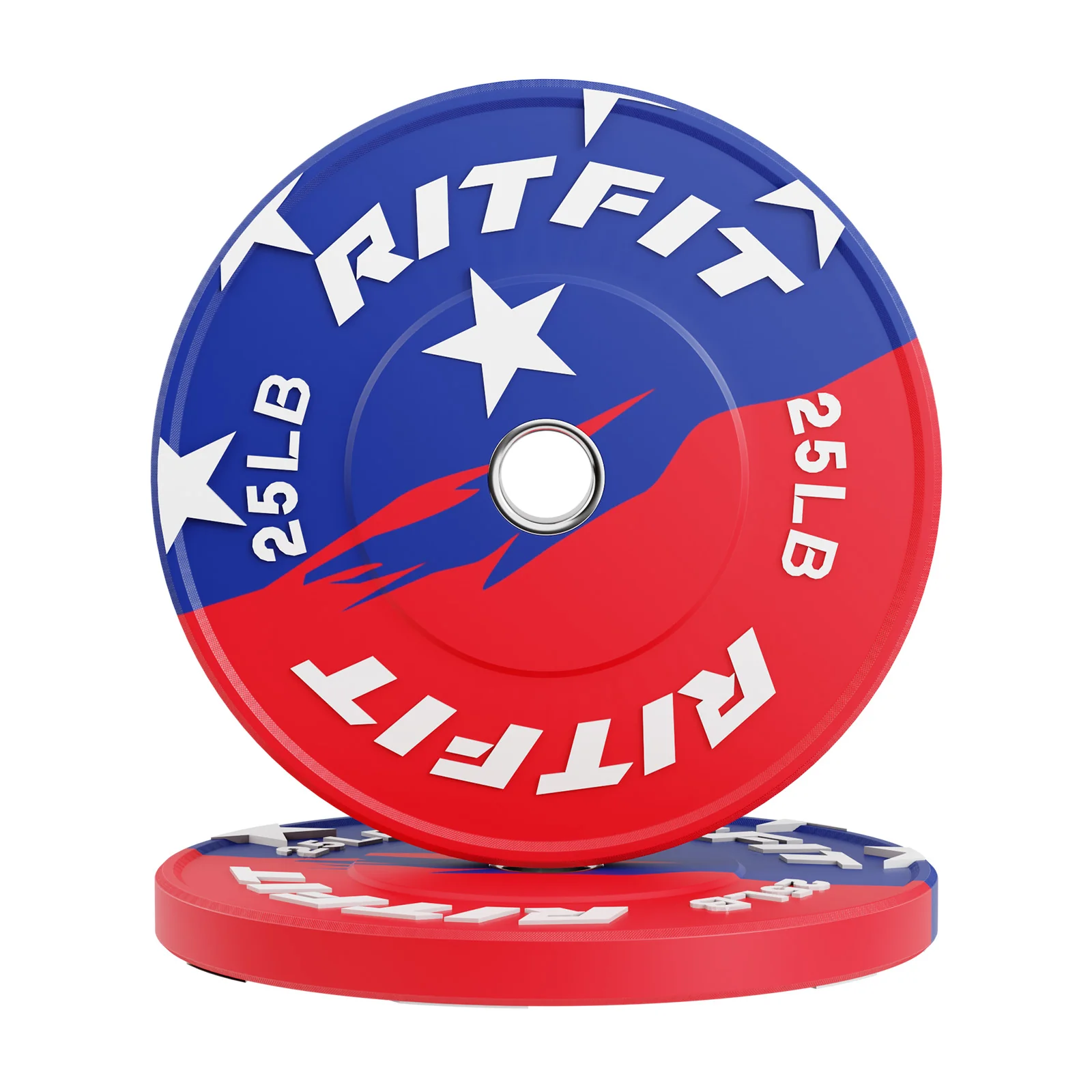 RitFit Patriotic Color Bumper Plates 2 Inch Olympic Rubber Weight Plates - Image 6