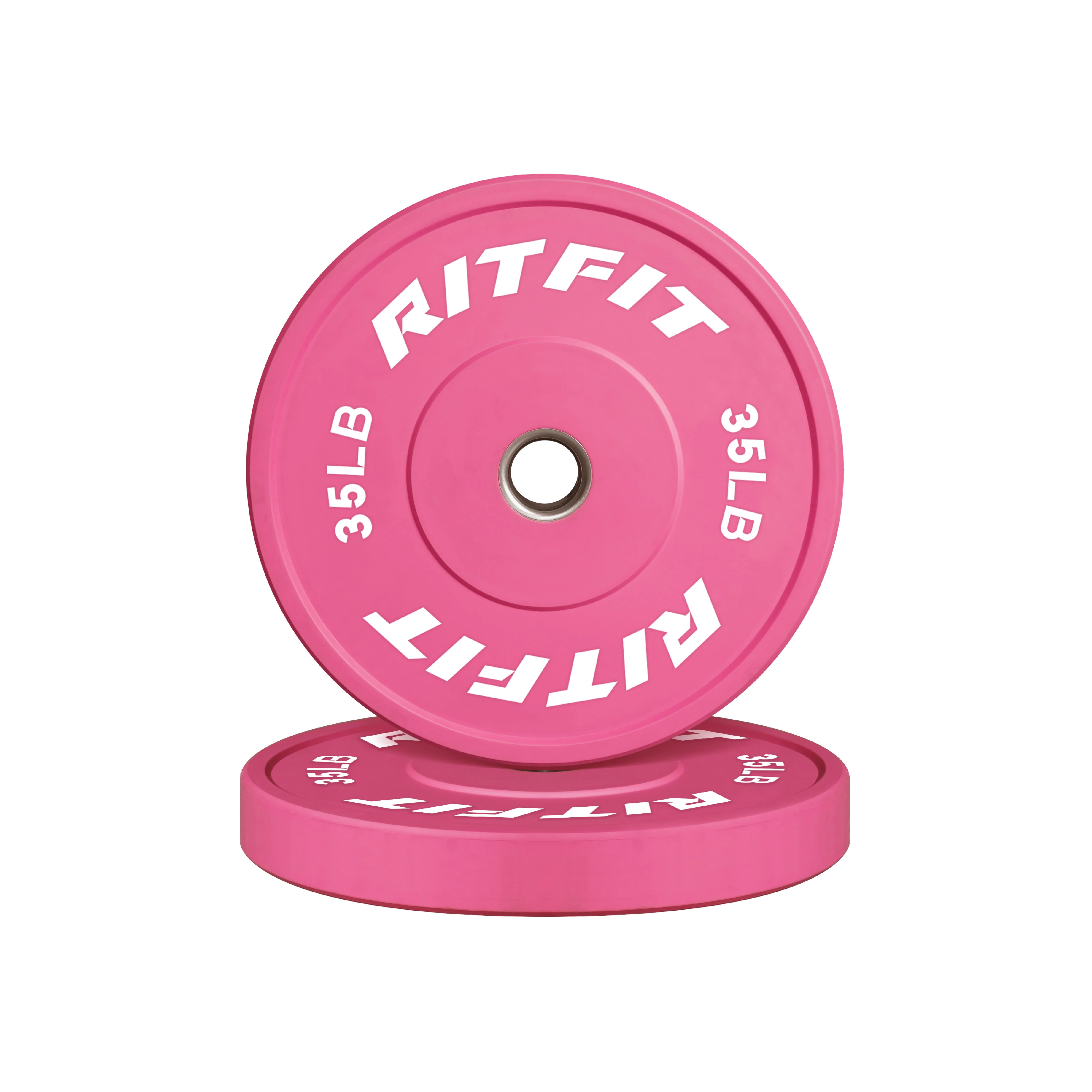 RitFit Pink Weight Plates Olympic Bumper Plates Weight Plates Fit 2" Barbells - Image 8