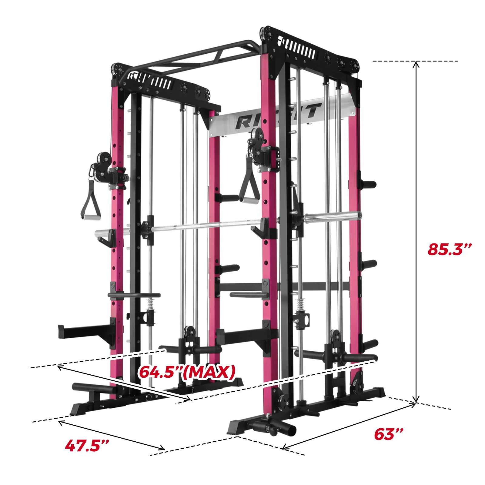 RitFit Pink M1 PRO Multi-Functional Smith Machine Home Gym Package - Image 4